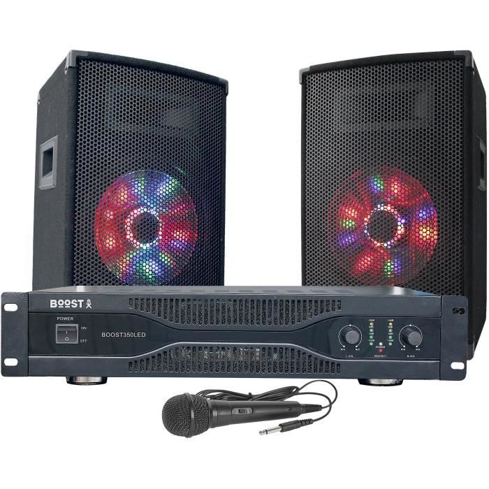 BOOST 15-2014BO Kit de sonorisation disco avec animation lumineuse à LED