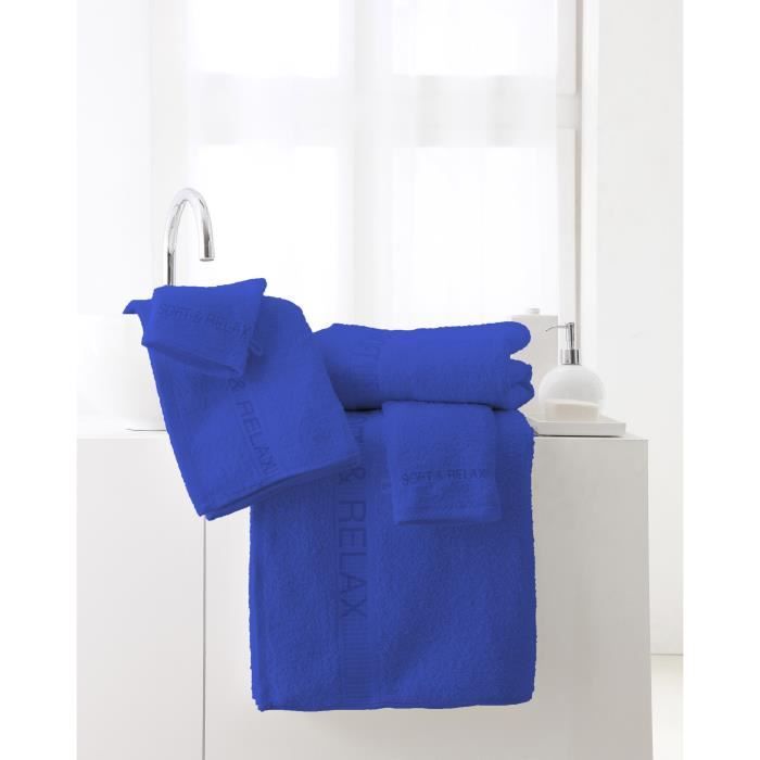 TODAY Lot de 2 serviettes + 1 drap de bain + 3 gants de toilette - Pack éponge brodée \