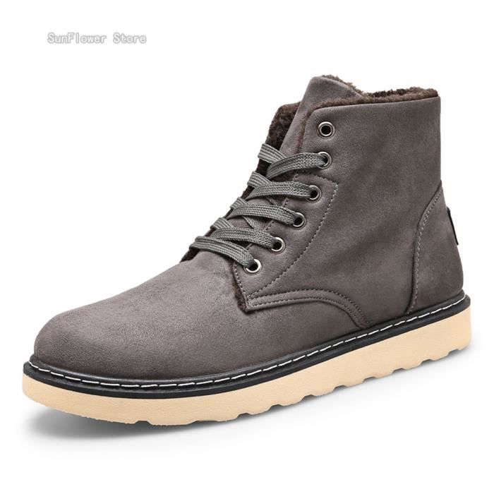 Neige De Mode Bottes Classique Court Homme Hiver Gris 58WwwqzS