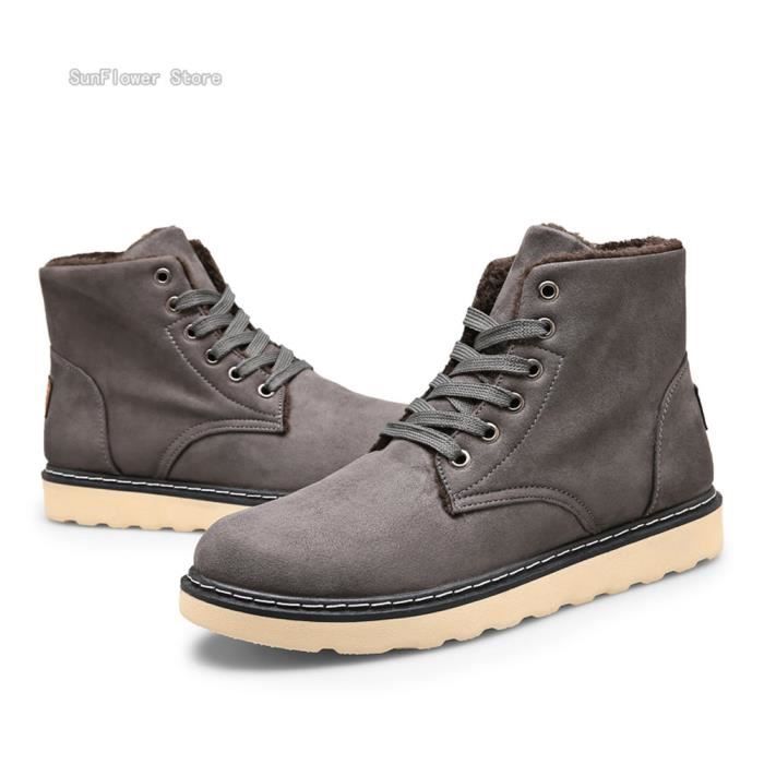 Neige De Mode Bottes Classique Court Homme Hiver Gris 58WwwqzS