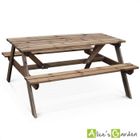Table de pique nique Padano 150cm rectangulaire avec bancs, salon de ... Table de pique nique Padano 150cm rectangulaire avec bancs, salon de ...