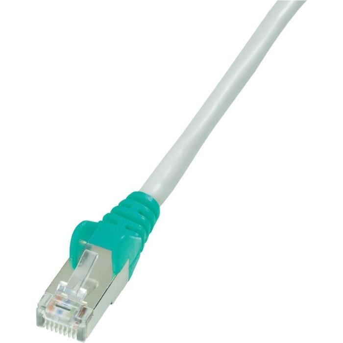 Câble Ethernet Crossover CAT.5 0,5m - Blindé FTP - Connecteurs RJ45 Dorés - Pour Réseau 10/100/1000 MBit