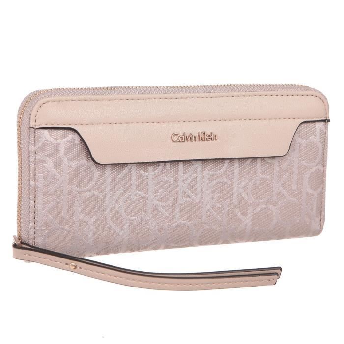CALVIN KLEIN Portefeuille K60K601127 - LARA LARGE ZIP AROUND BEIGE Femme