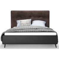 STRUCTURE DE LIT EDAM Lit adulte industriel - Tissu marron et noir STRUCTURE DE LIT EDAM Lit adulte industriel - Tissu marron et noir