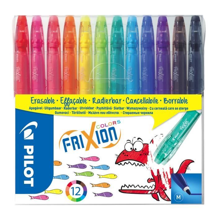 Produit shopeco.fr : PILOT - Feutres de coloriage effacable - Pochette Frixion Colors - x12 - Coloris assortis