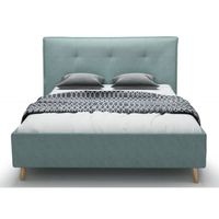 STRUCTURE DE LIT ALVIN Lit adulte scandinave - Tissu bleu clair - T STRUCTURE DE LIT ALVIN Lit adulte scandinave - Tissu bleu clair - T