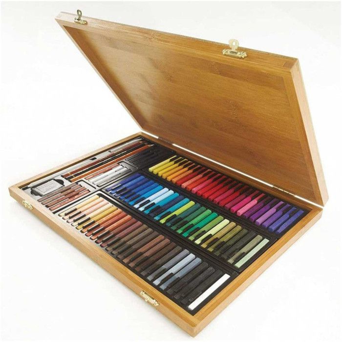 CONTE A PARIS Coffret bambou 84 carrés + Crayons + Accessoires