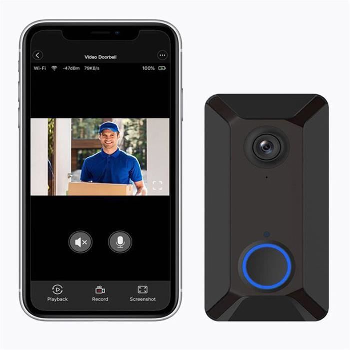 Sonnette Maison Sans Fil Interphone de Porte pour Maison Etanche Portes, accessoires