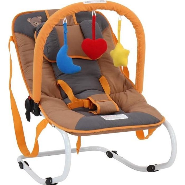 SuspendusMarron De BébéChaise Berceuse Transat Ceinture Orange Jouets Pour Balancelle BébéInclinableAvec Sécurite3 reBodxC