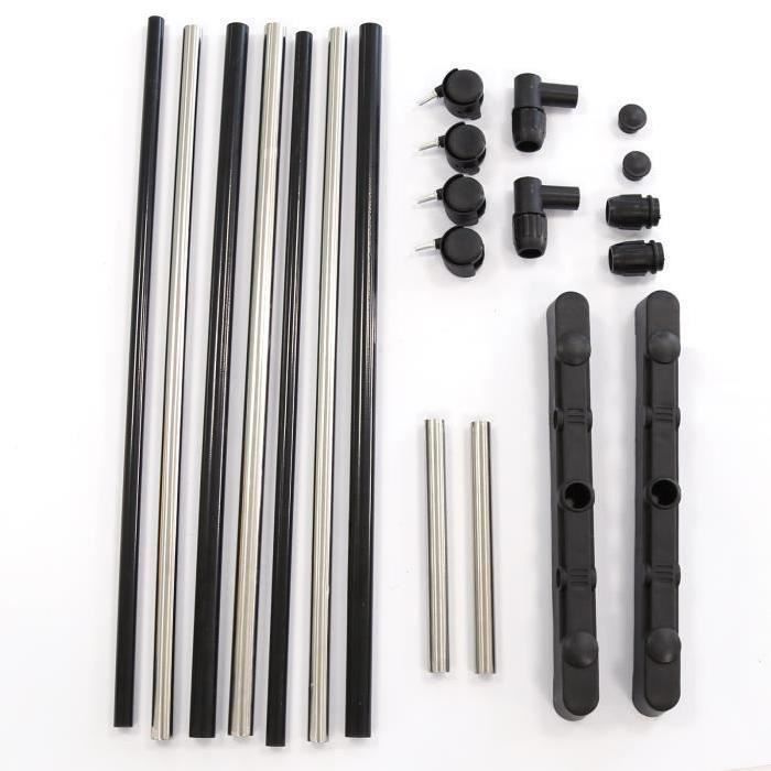 Portemanteau réglable 4 roulettes tringle1