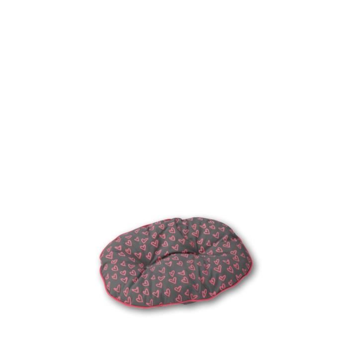 D&D Coussin Lovely Perla-Bed - 50 x 32 x 5cm - Gris / Rose