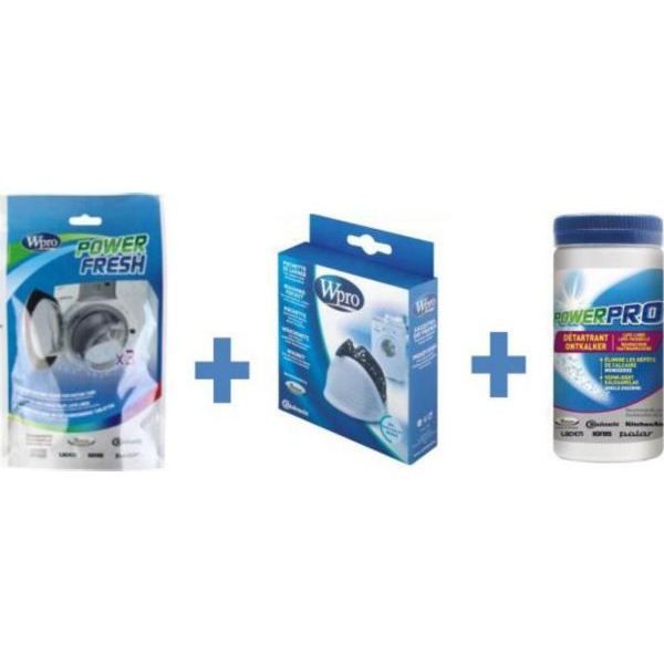 WPRO KDW100 Kit d'entretien pour lave-linge avec poignée (contient AFR300 + DES001 + WAS100)