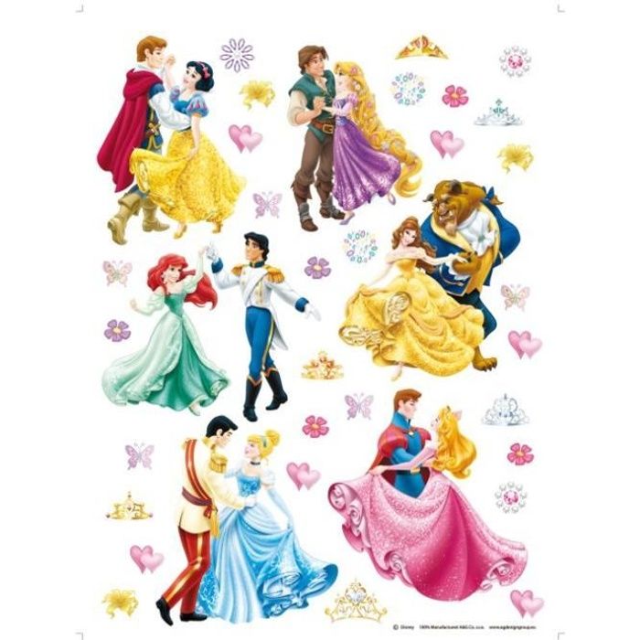 36 Stickers g ant Prince et Princesse Disney  Achat 