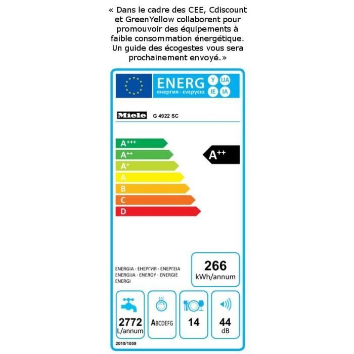  G 4922 SC - Lave-vaisselle posable - 14 couverts2