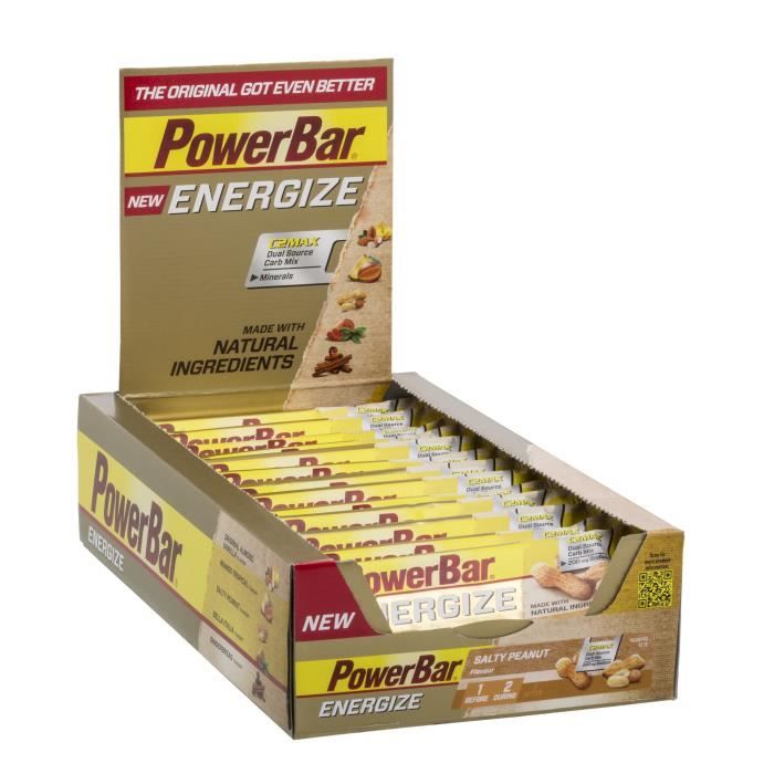 POWERBAR Lot de 25 barres Energize - Cacahouète salée - 55 g