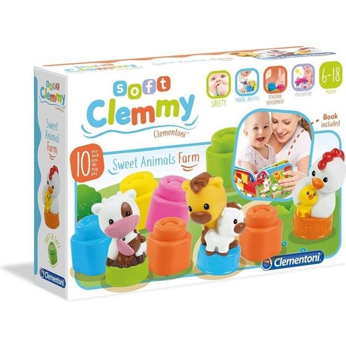 CLEMENTONI Clemmy - Animaux de la ferme - Cubes souples