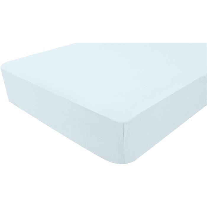 DOUX NID Drap-housse en jersey - Bleu clair - 40x80 cm