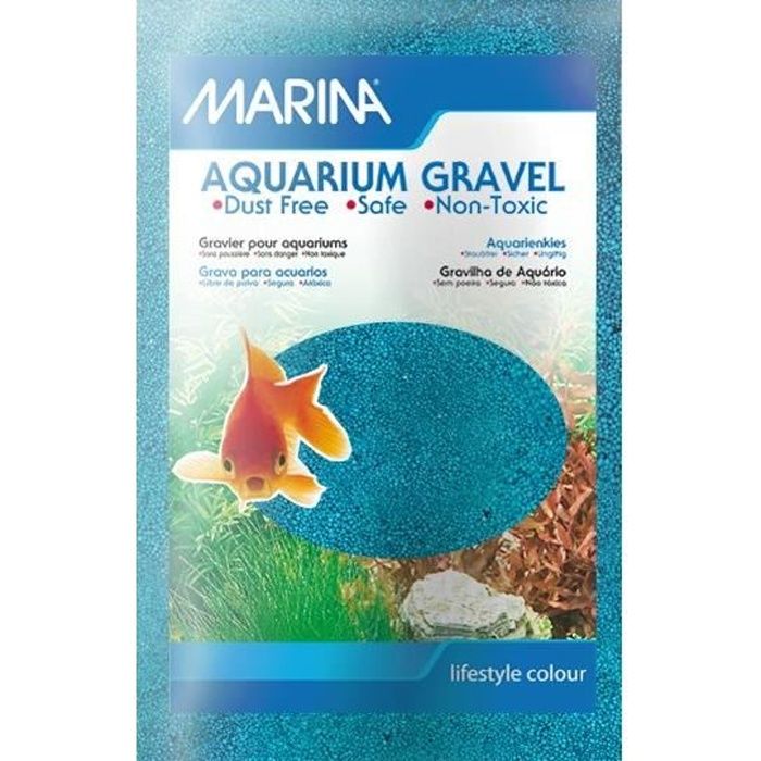MARINA Sable microbille - 1 kg - Bleu - Pour aquarium