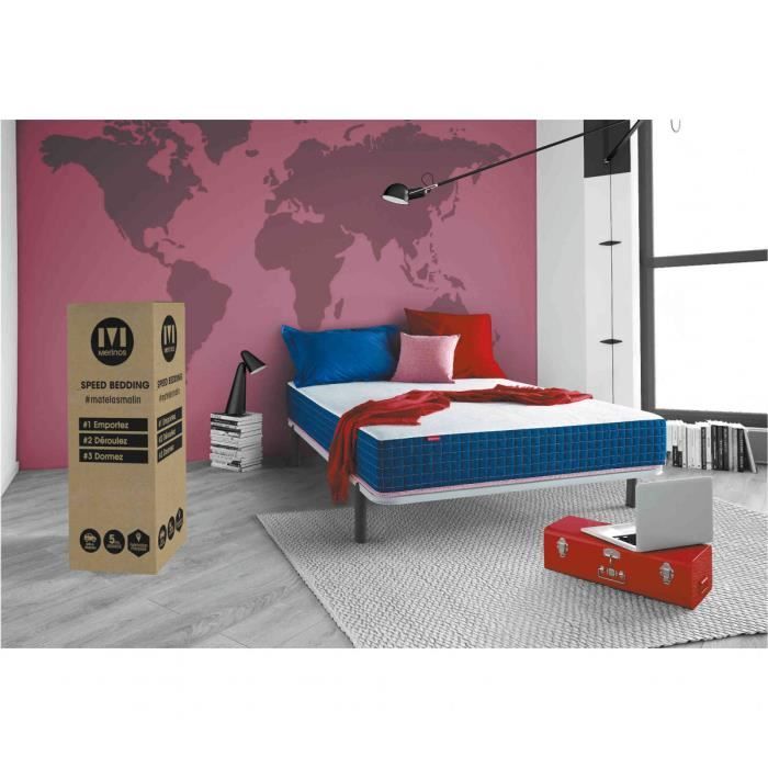 merinos matelas super bed 140x200 mousse + mousse à mémoire - achat