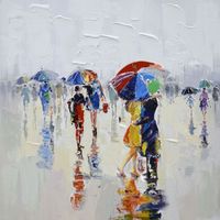 TABLEAU - TOILE Cadre contemporain Parapluie 80 x 80 cm TABLEAU - TOILE Cadre contemporain Parapluie 80 x 80 cm