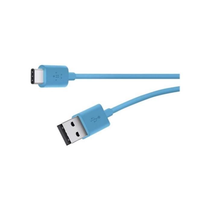 BELKIN Câble de recharge USB-A 2.0 vers USB-C (également dénommé USB Type-C) - Bleu
