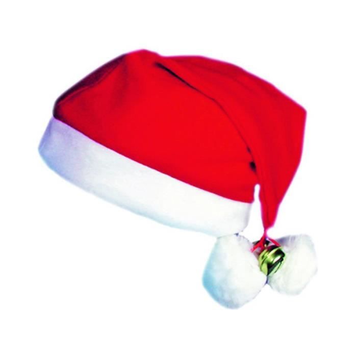 Bonnet Père Noël feutre 2 grelots, 2 pompoms Ta… - Achat ...
