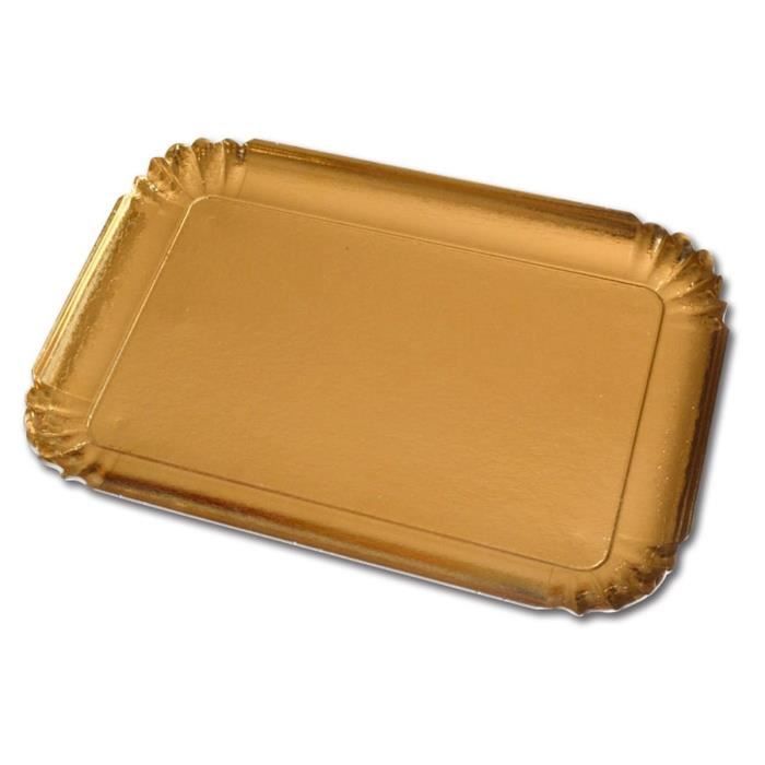 GUARDINI Lot de 3 plateaux en carton rectangulaire doré