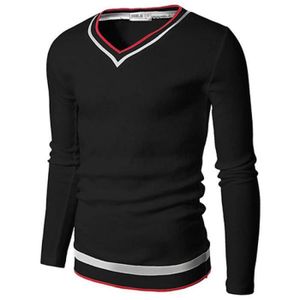Tee shirt manche longue homme col v Achat / Vente pas cher