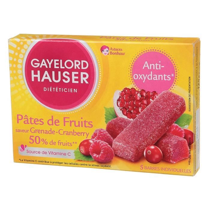 GAYELORD HAUSER Pates de Fruits Grenade Cranberry Anti oxydant 125 g