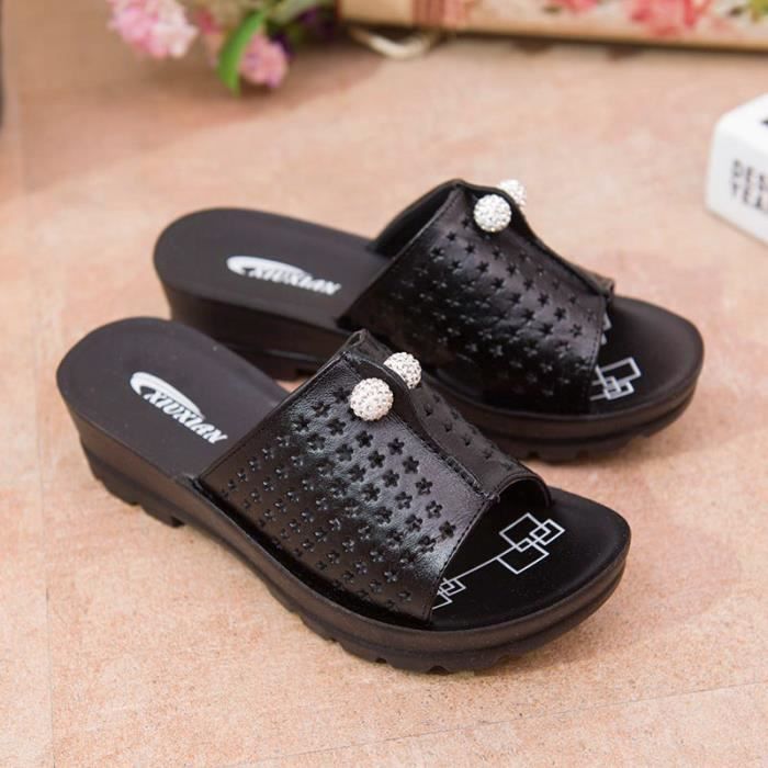 BABOUCHE,Été, Chaussures mamans, Talon de pente, Antidérapant, Femme, Mode BABOUCHE,Été, Chaussures mamans, Talon de pente, Antidérapant, Femme, Mode