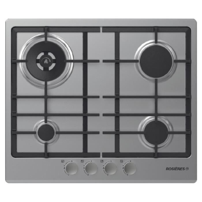 Rosieres table de cuisson gaz 60cm 4 feux inox rtg64wfbin Achat