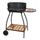 Barbecue à charbon sur chariot à roulettes avec de