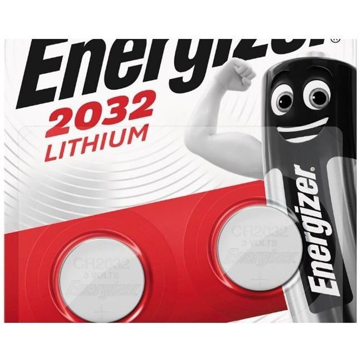 ENERGIZER 2 piles Lithium CR2032