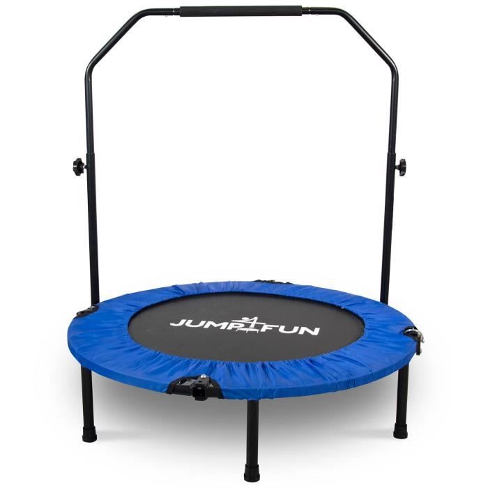 Mini Trampoline Fitness Jump4fun Double-Bar Pliable 92cm bleu