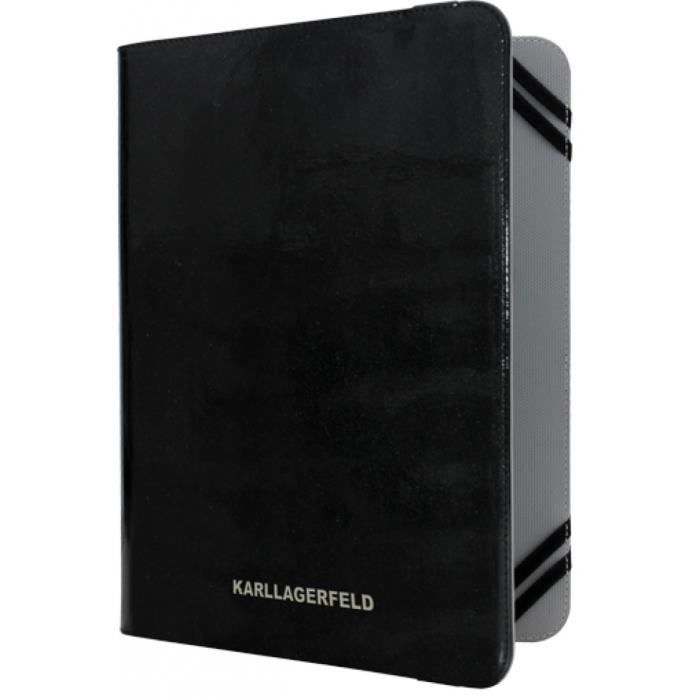 KARL LAGERFELD Etui à rabat pour tablettes de 9 à 10 pouces - Noir finition glossy