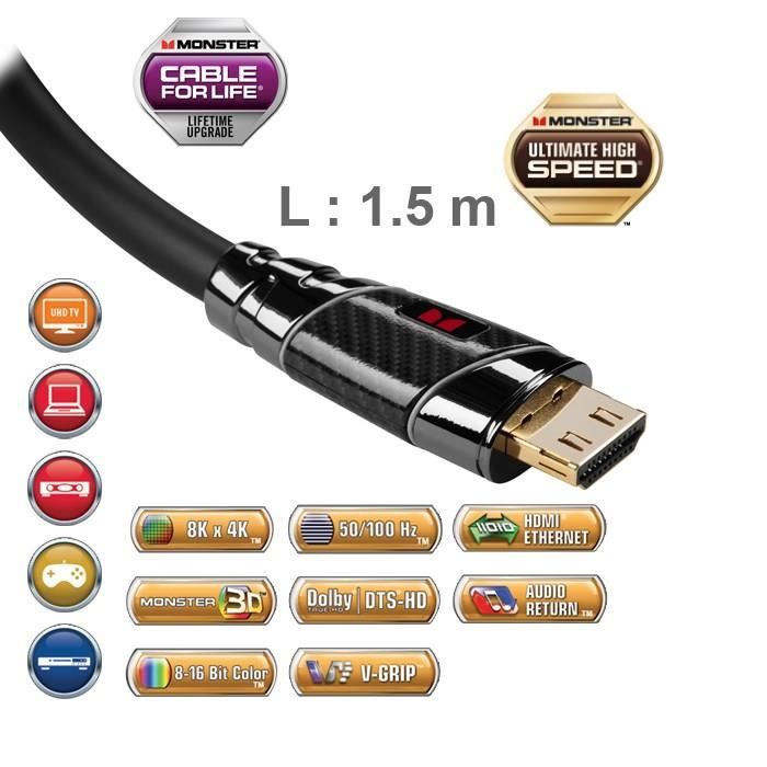 Cable HDMI MONSTER Black Platinum - 1,5m