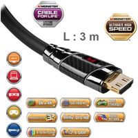 CÂBLE TV - VIDÉO - SON Câble HDMI Monster Black Platinium UHD 3m CÂBLE TV - VIDÉO - SON Câble HDMI Monster Black Platinium UHD 3m