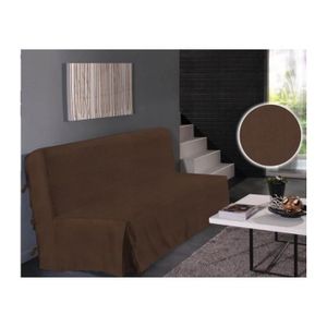 HOUSSE DE CANAPE Housse clic clac à nouettes unie 140 x 200 cm