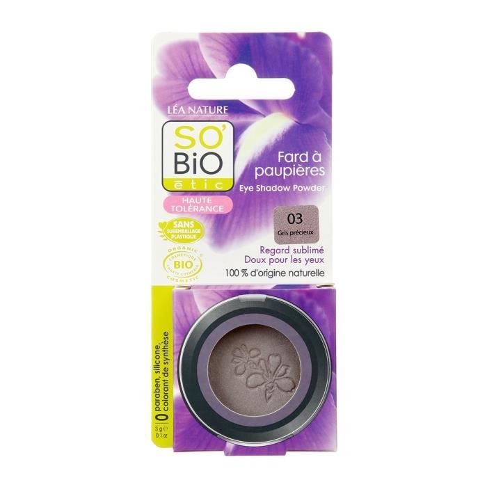 SOBIO Fard à paupières N°3 gris - Bio - Tendresse - Sans parfum