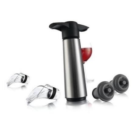 Coffret Wine Saver Vacu-Vin acier 5 pièces