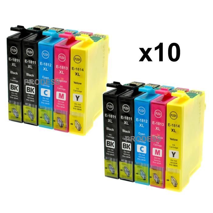 Kit de 10 cartouches compatibles Epson  18 XL pour  XP 322 