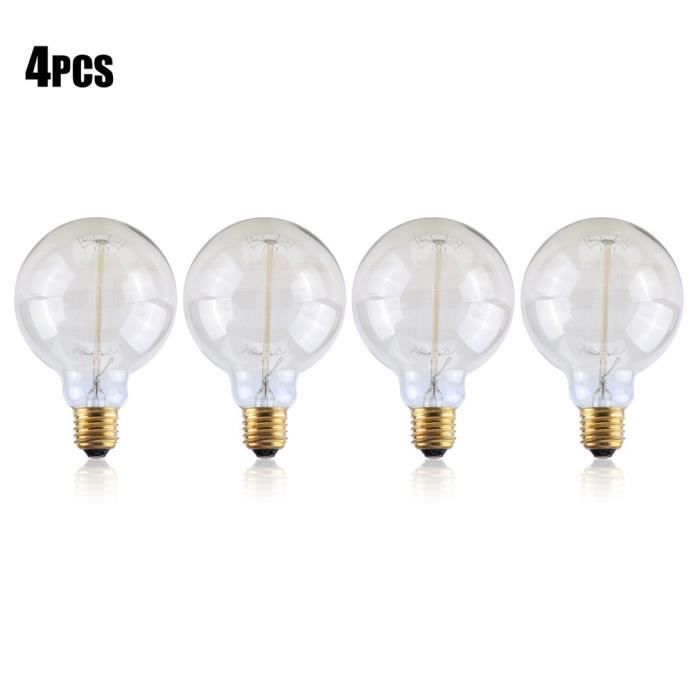 4pcs Forme À Lanterne En E27 Vintage 40w G95 Ampoule Incandescence D9IYH2WE