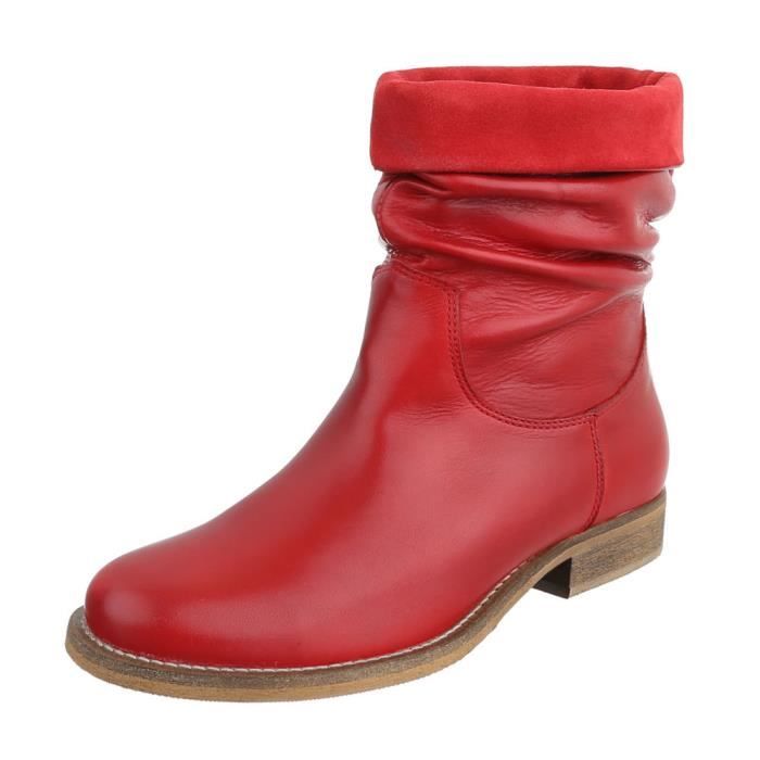 bottines rouges pas cher