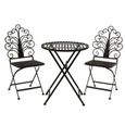 Salon Jardin Chaises 2 Table Ensemble De Marron Fer 1 zqMpGjVLSU