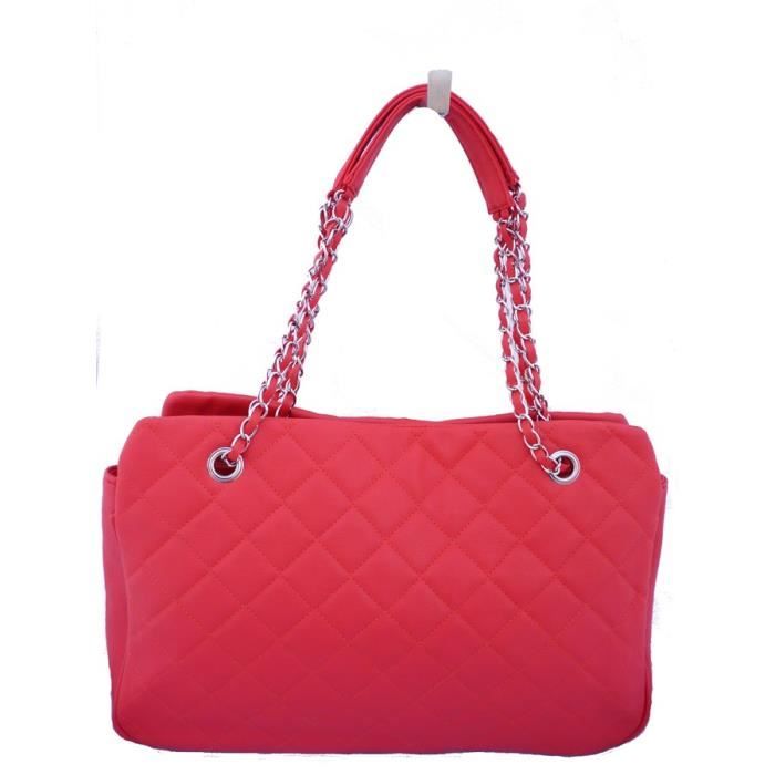 Sac à Main Matelassé Liz Claiborne Rouge - Format Mallette 17", Beaucoup De Rangement