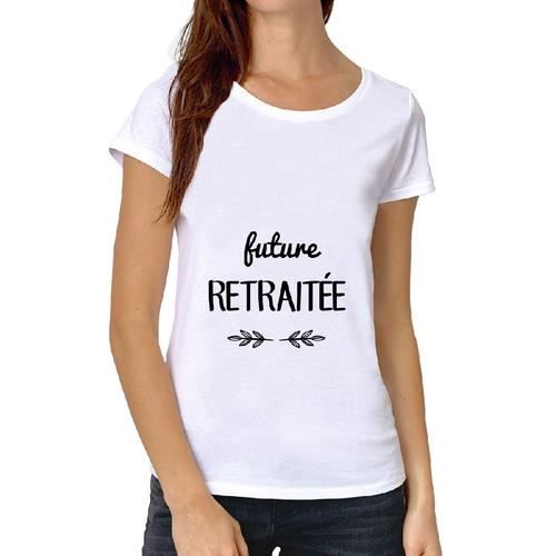 Retraitee Shirt Future T Femme Blanc Premium klOuwPZiTX