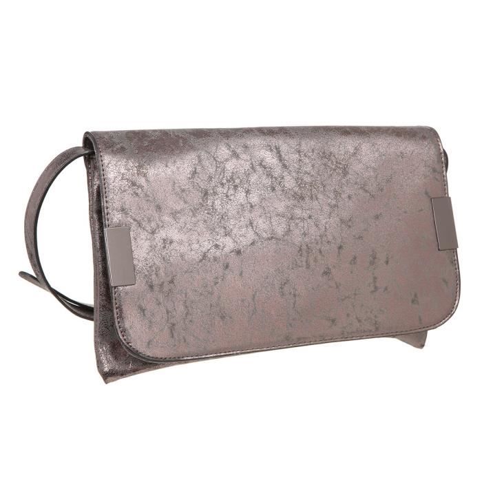 KINSTON - Pochette VINTAGE SILVER Taupe