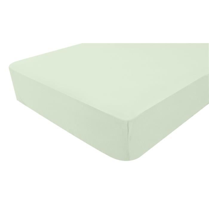DOUX NID Drap-housse en jersey - Vert clair - 40x80 cm