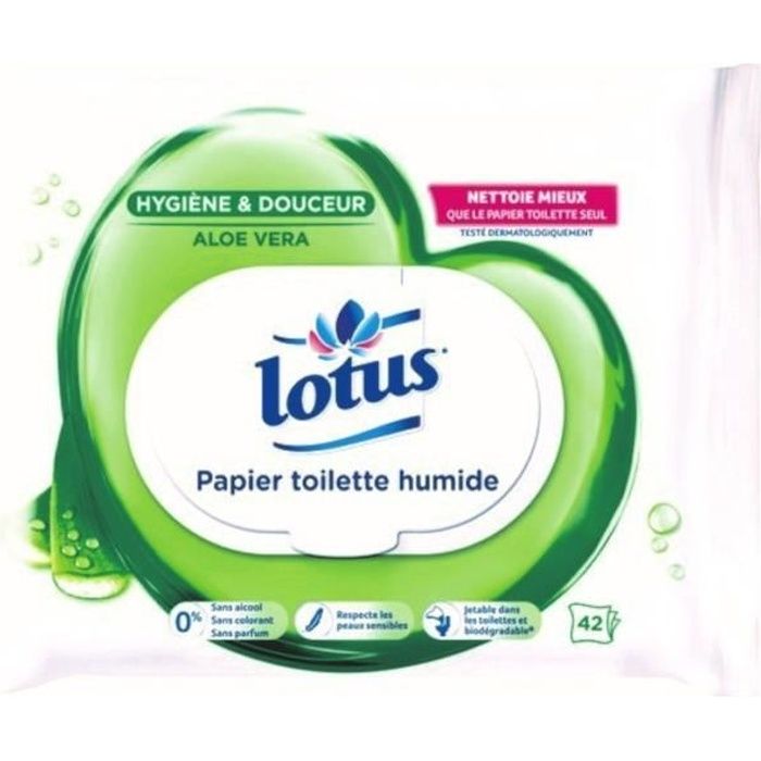LOTUS Papier Toilette - PH Humide - Al-  Douceur - 42 feuilles