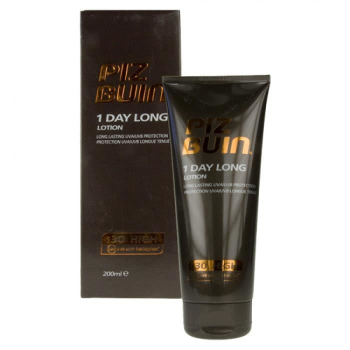 Protection Solaire Piz Buin 1 Day Long Lotion SPF30 200ml - Achat / Vente solaire corps visage 